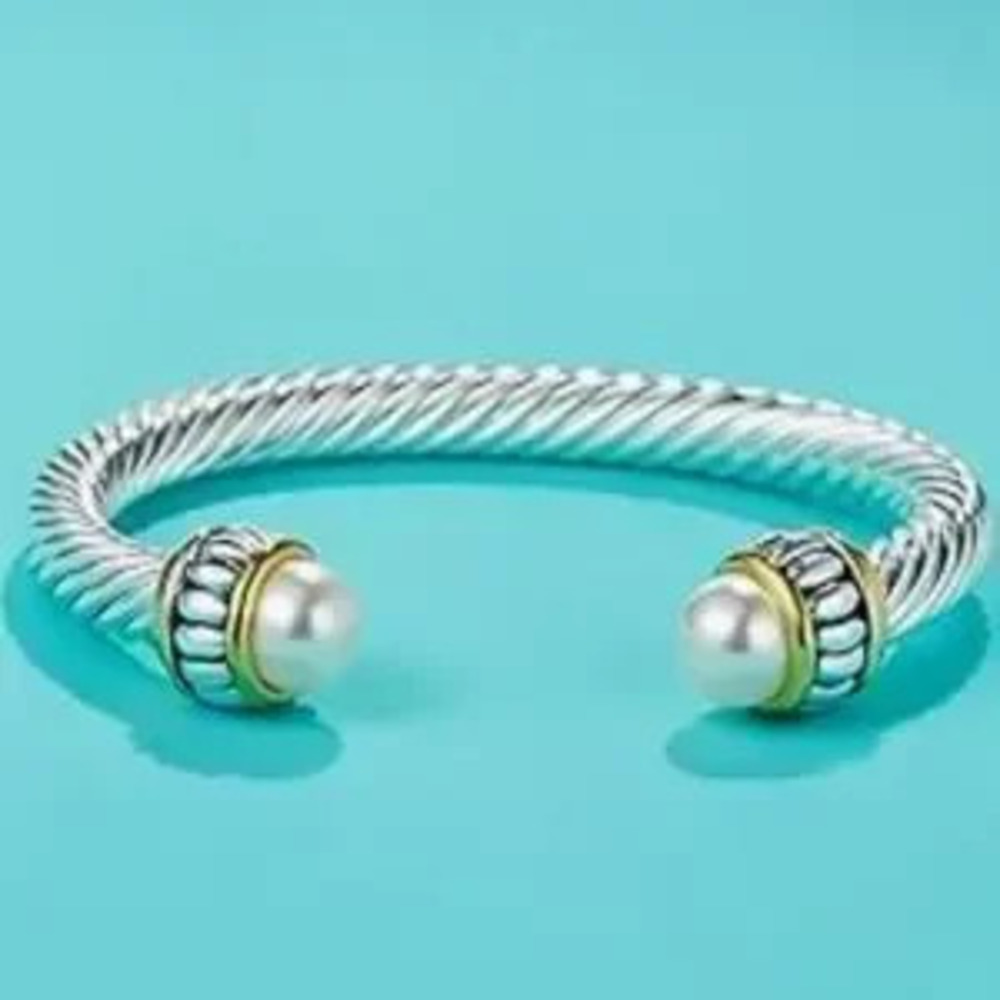 NEW?Two Tone Twisted Cable Vintage Cuff Bangle